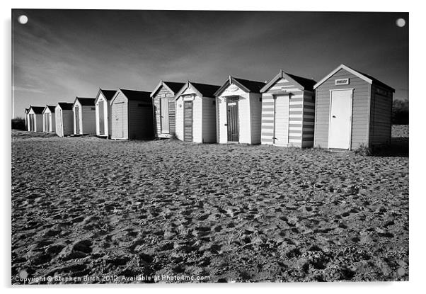 Beach Huts Acrylic by Stephen Birch