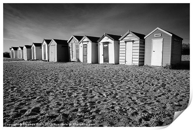Beach Huts Print by Stephen Birch