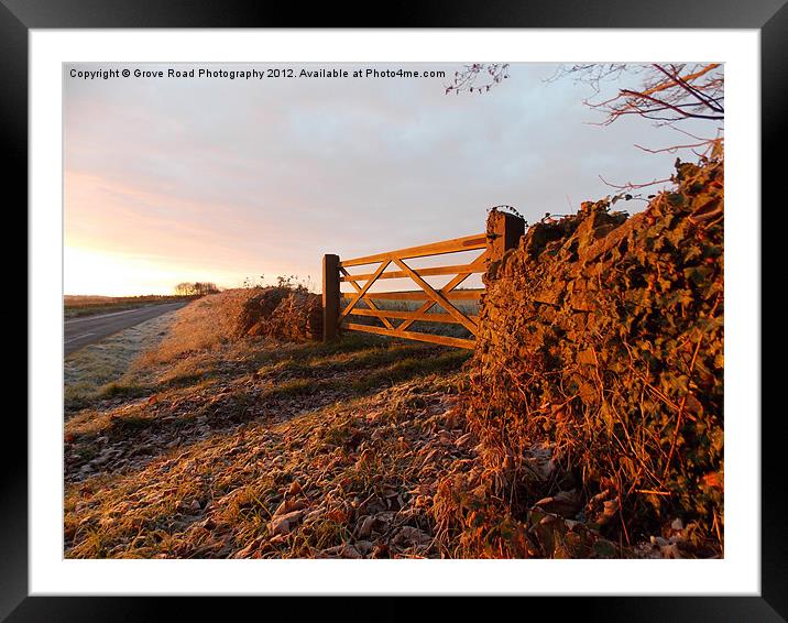 Frosty Cotswold Framed Mounted Print by Grove Road Photography