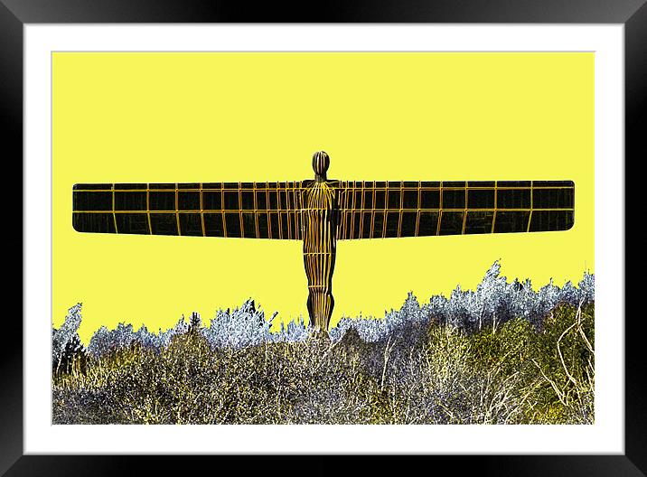 Angel stylized yellow Framed Mounted Print by eric carpenter