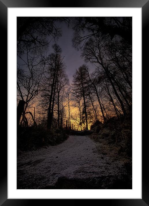 Winter Sunset Path Framed Mounted Print by Fraser Hetherington
