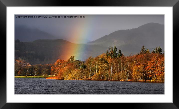 Rainbow, Loch Ard Framed Mounted Print by Rob Turner