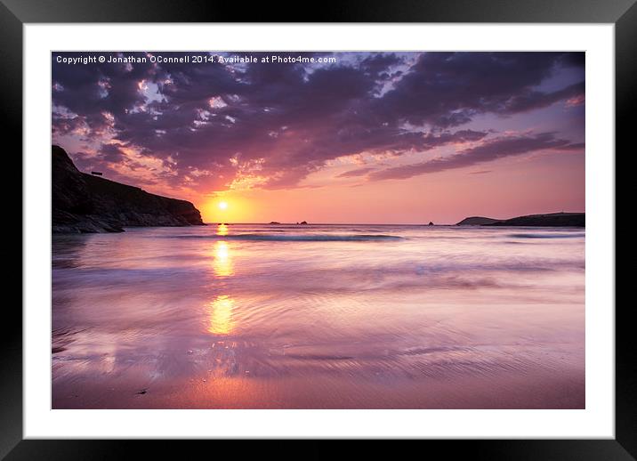 Trayarnon Bay Sunset Framed Mounted Print by Jonathan OConnell