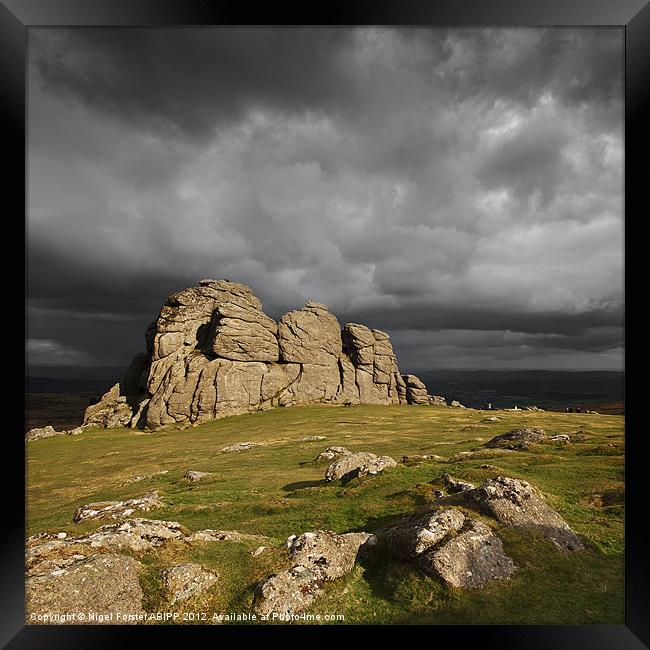 Haytor Storm Framed Print by Creative Photography Wales