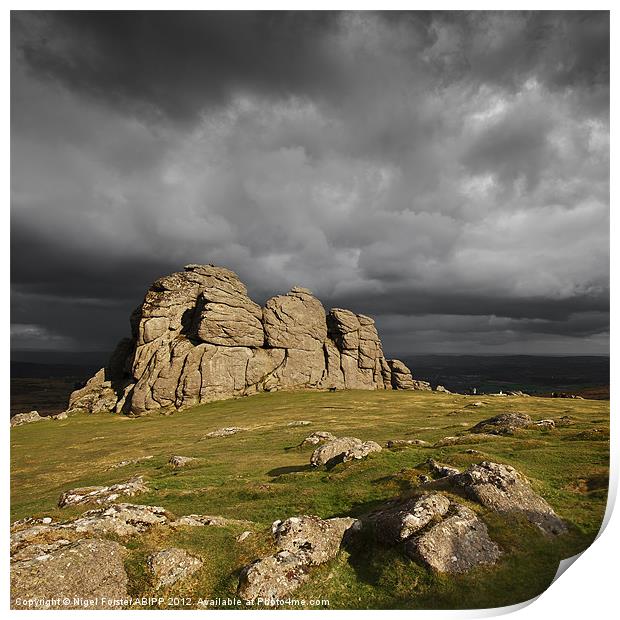 Haytor Storm Print by Creative Photography Wales