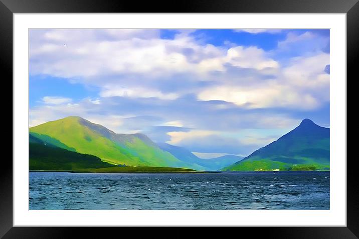 Scottish Loch watercolour Framed Mounted Print by Paul Fisher