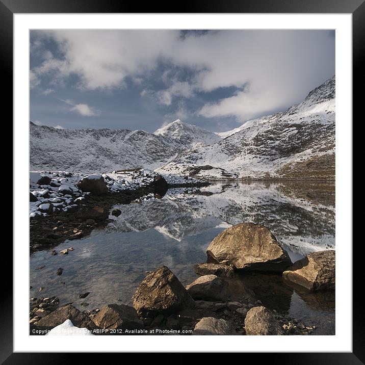 Snowdon winter landscape Framed Mounted Print by Creative Photography Wales