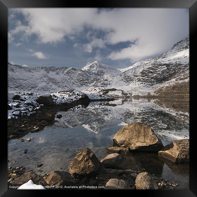 Snowdon winter landscape Framed Print by Creative Photography Wales