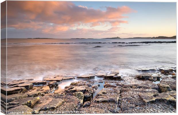 Long way to Dunstanburgh Castle Canvas Print by Chris Frost