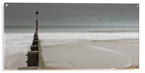 Dusk at Bournemouth Beach Acrylic by Jennie Franklin