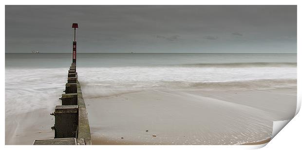 Dusk at Bournemouth Beach Print by Jennie Franklin