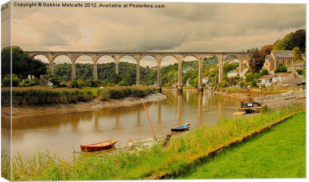 Calstock Viaduct, Cornwall Canvas Print by Debbie Metcalfe
