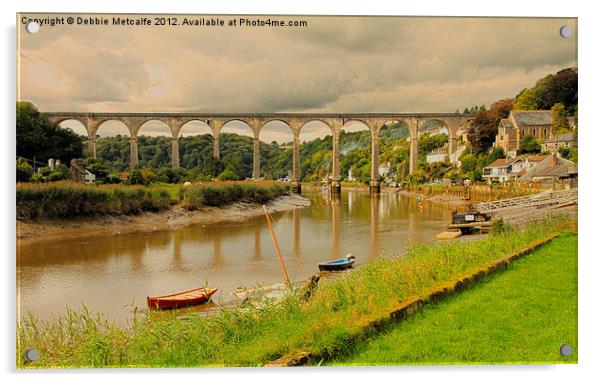 Calstock Viaduct, Cornwall Acrylic by Debbie Metcalfe