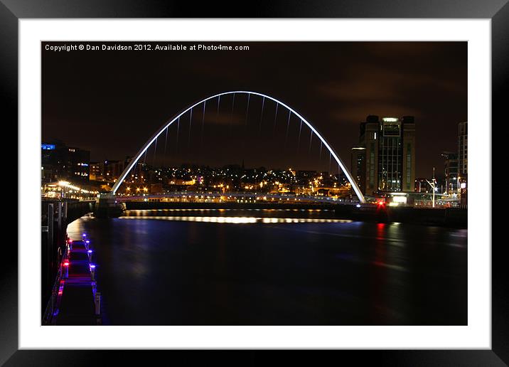 Millennium and Baltic at night Framed Mounted Print by Dan Davidson