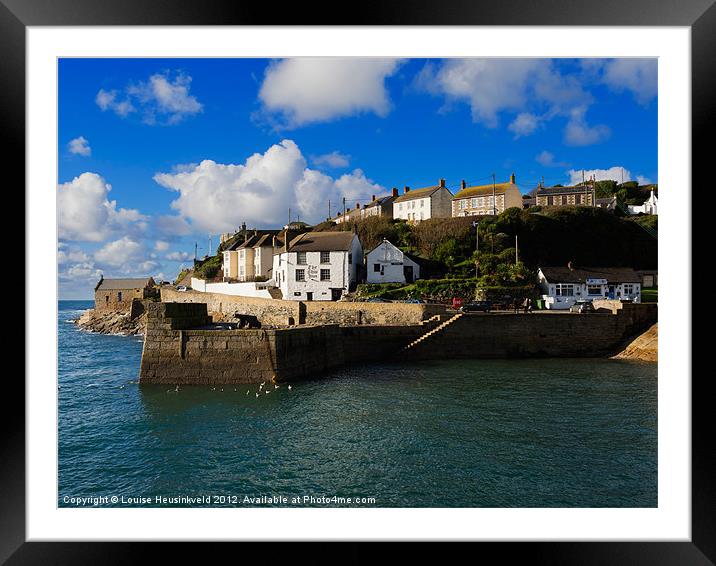 The outer harbour, Porthleven, Cornwall Framed Mounted Print by Louise Heusinkveld