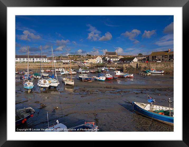 The inner harbour at Porthleven, Cornwall Framed Mounted Print by Louise Heusinkveld