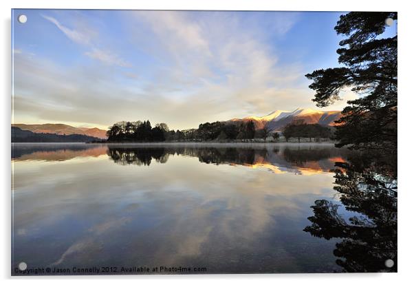 Derwentwater Reflections Acrylic by Jason Connolly