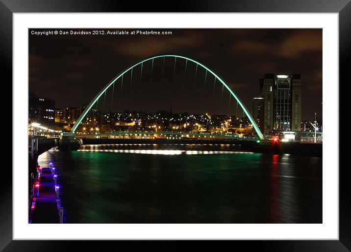 Gateshead Millennium Bridge Green Framed Mounted Print by Dan Davidson