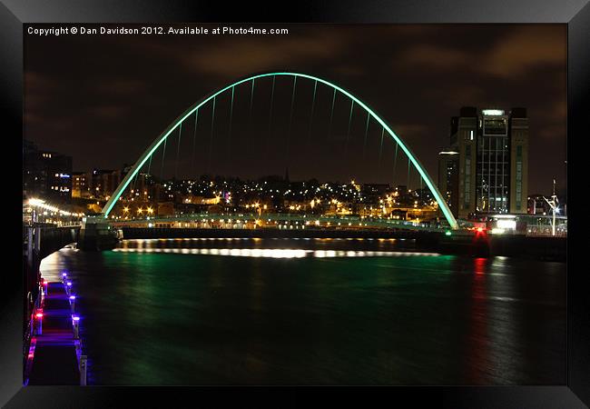 Gateshead Millennium Bridge Green Framed Print by Dan Davidson