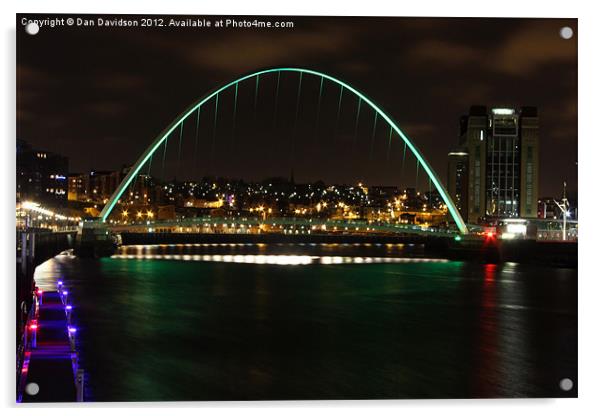 Gateshead Millennium Bridge Green Acrylic by Dan Davidson