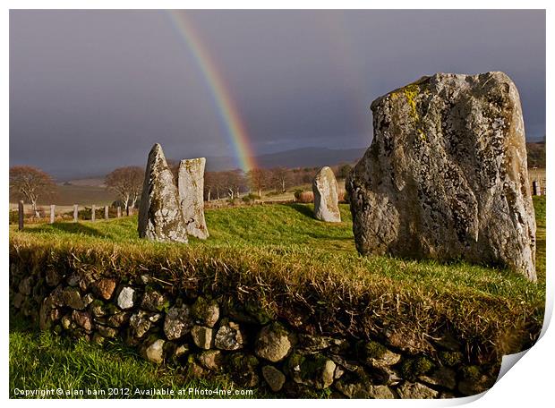 Aquhorthies Standing stones Print by alan bain