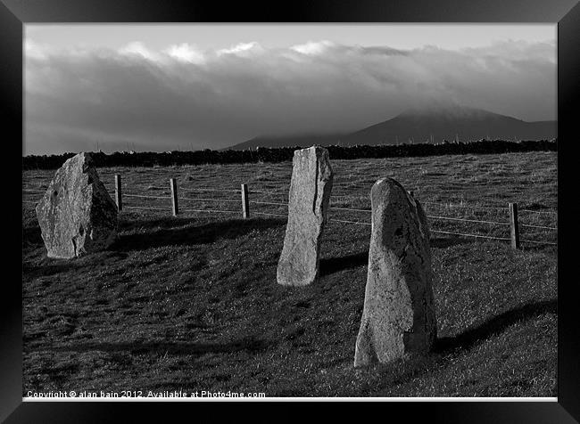 Standing stones Bennachie Framed Print by alan bain