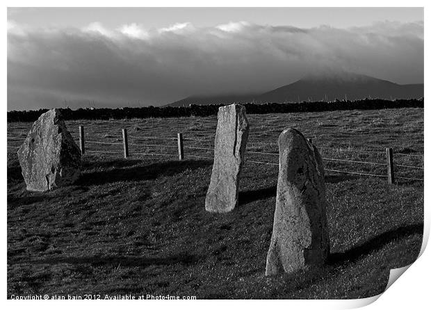 Standing stones Bennachie Print by alan bain