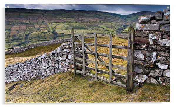 Yorkshire Dales Gate Swaledale Acrylic by Greg Marshall