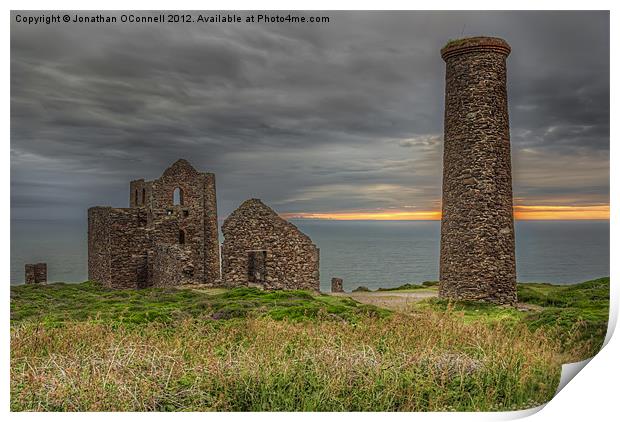 St Agnes Engine House Print by Jonathan OConnell