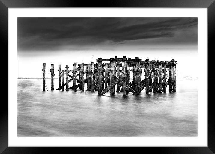 Abandoned jetty Redcar, South Gare Framed Mounted Print by Greg Marshall