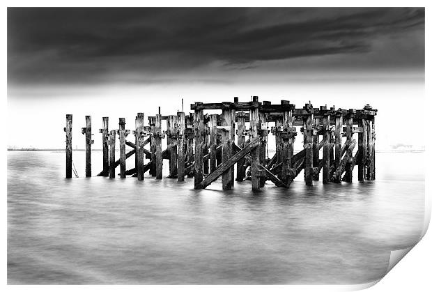 Abandoned jetty Redcar, South Gare Print by Greg Marshall