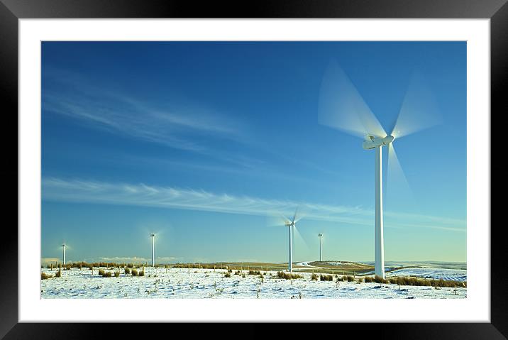 Wind Turbines in Motion Framed Mounted Print by David Yeaman