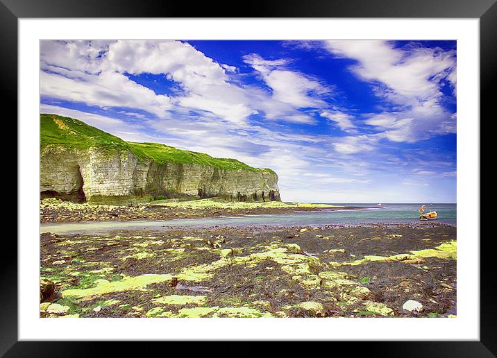 flamborough Head Low Tide Framed Mounted Print by paul jenkinson