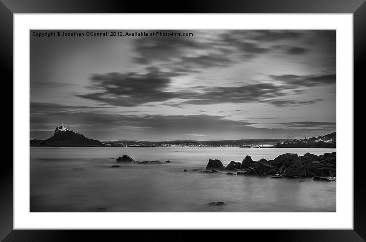 St Michaels Mount by Night Framed Mounted Print by Jonathan OConnell