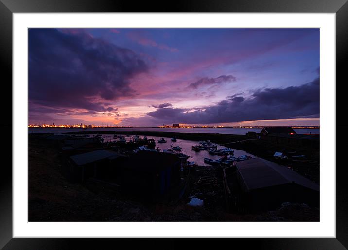 Sunset at Paddy's Hole Teesside Framed Mounted Print by Greg Marshall