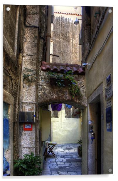 An Alleyway in Old Split Acrylic by Tom Gomez