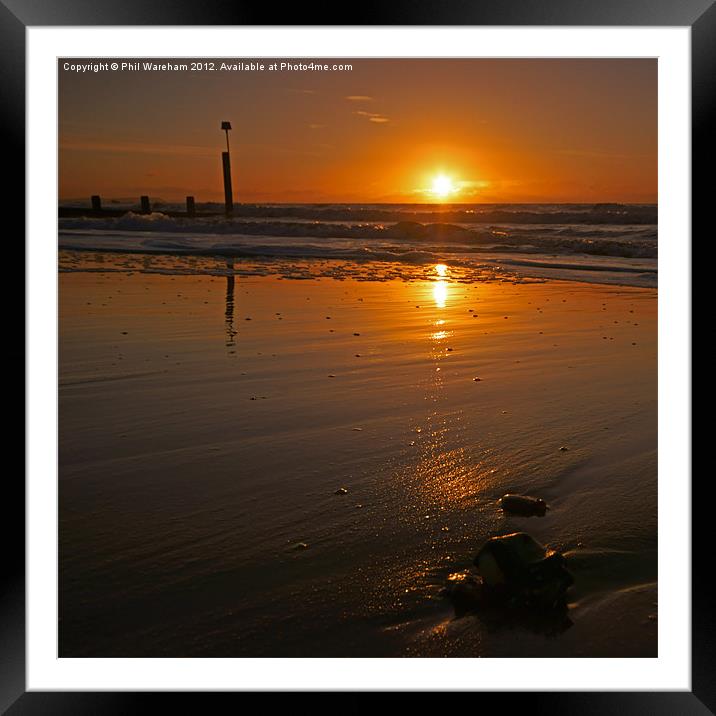 Sunrise and a stone Framed Mounted Print by Phil Wareham