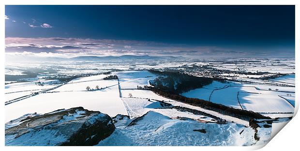 Cleveland Hills from Roseberry Topping Print by Greg Marshall