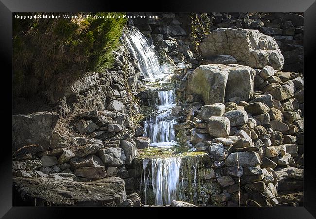 Gentle Waterfall Framed Print by Michael Waters Photography