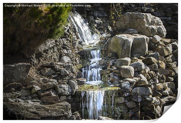 Gentle Waterfall Print by Michael Waters Photography