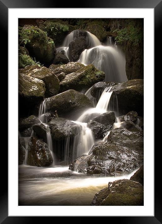 Lodore Falls Framed Mounted Print by Pete Lawless