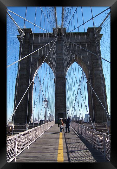 Brooklyn Bridge  Framed Print by Tim Duck