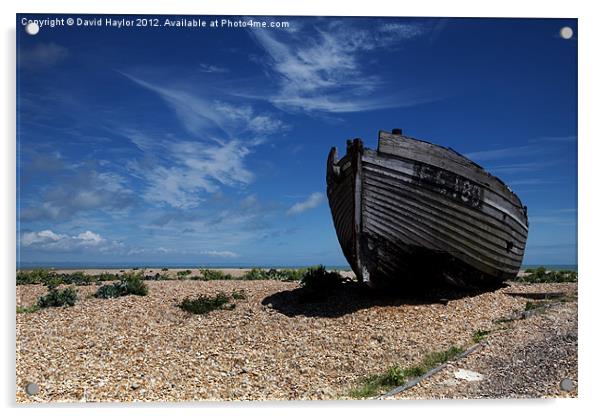 Old Fishing Boat on Dungeness Beach Acrylic by David Haylor