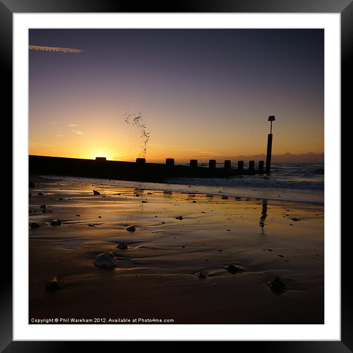 Sunrise and a Splash Framed Mounted Print by Phil Wareham