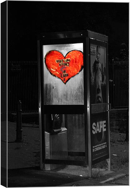 Love Heart Phone Box 2 Canvas Print by Nath Rayner