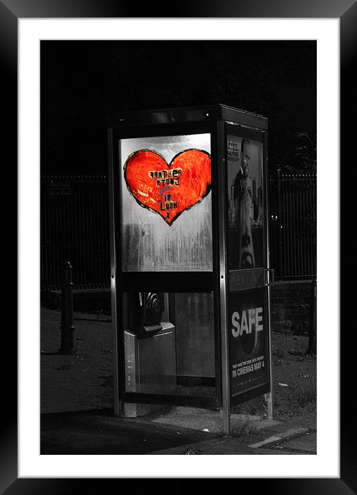 Love Heart Phone Box 2 Framed Mounted Print by Nath Rayner