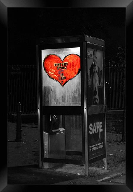 Love Heart Phone Box 2 Framed Print by Nath Rayner