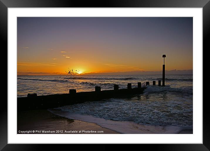 A Splashing Sunrise Framed Mounted Print by Phil Wareham