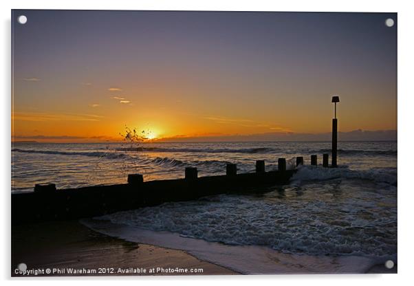 A Splashing Sunrise Acrylic by Phil Wareham