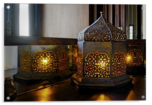 Oriental light table lamp corner table Acrylic by Arfabita  